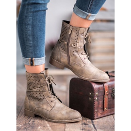Groto Gogo Bottes nouées à la mode vert 4