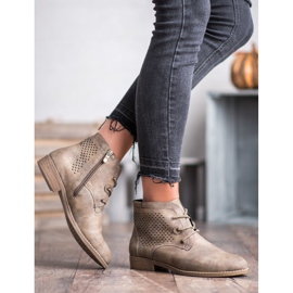 Groto Gogo Bottines ajourées kaki multicolore vert 3