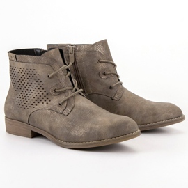 Groto Gogo Bottines ajourées kaki multicolore vert 2