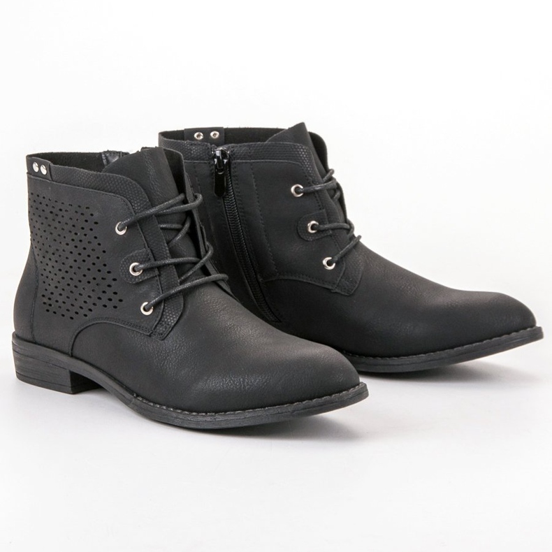 Groto Gogo Bottines noires ajourées le noir 1