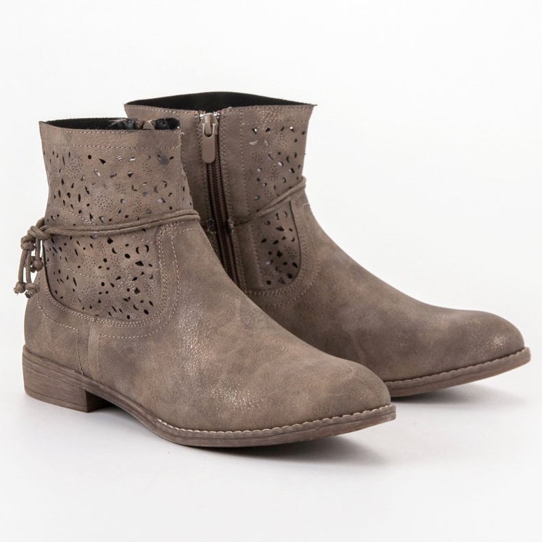 Groto Gogo Boots femme ajourées multicolore vert 1