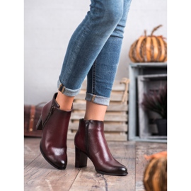 W. Potocki Bottines à talons bordeaux rouge 3