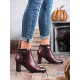 W. Potocki Bottines à talons bordeaux rouge 5