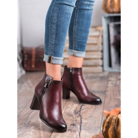 W. Potocki Bottines à talons bordeaux rouge 4