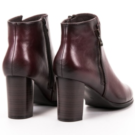 W. Potocki Bottines à talons bordeaux rouge 2
