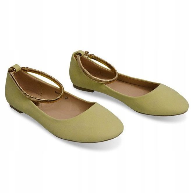 Ballerines Belle Décoration Sur Cheville A607 Jaune 1