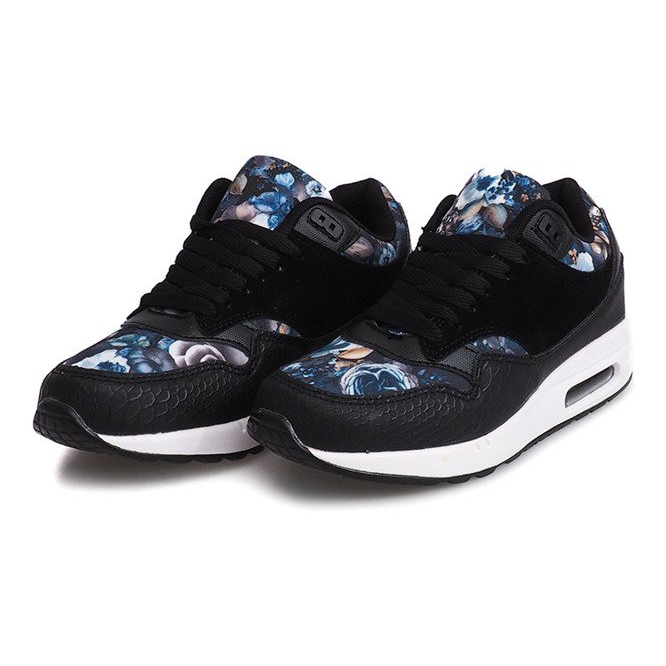 Chaussures Baskets Fleurs R-50 Noir le noir 1