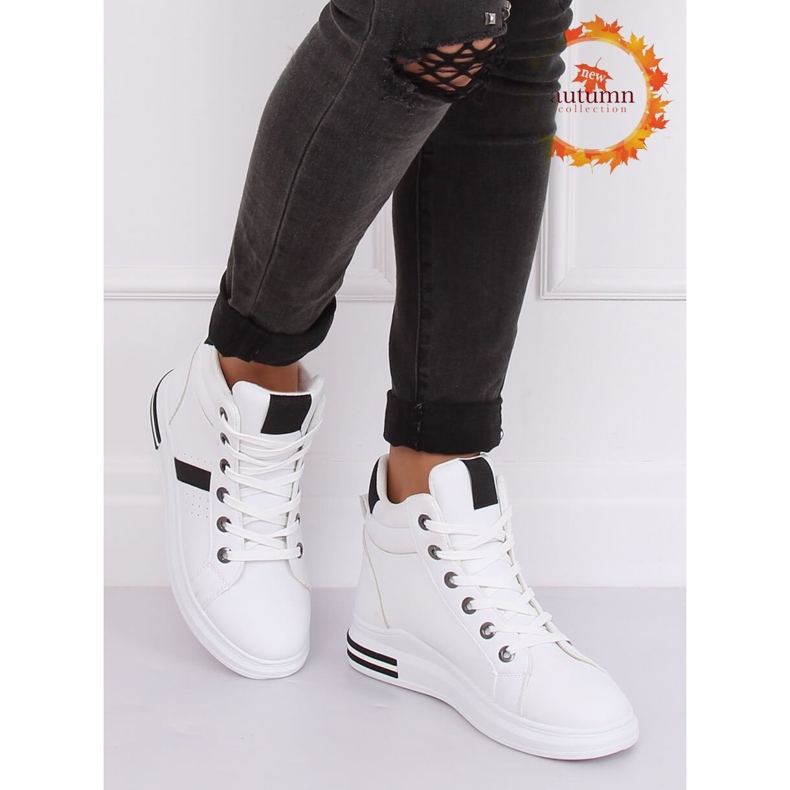 Baskets blanches CB-19078 BLANC/NOIR 1