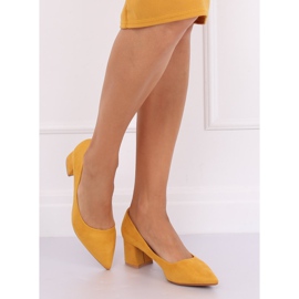 Escarpins à talons larges jaune KJ-10 Yellow 2