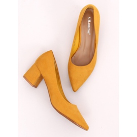 Escarpins à talons larges jaune KJ-10 Yellow 3
