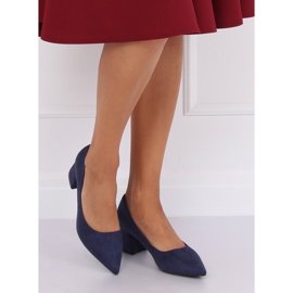 Escarpins à talons larges bleu marine KJ-10 D.BLUE 2