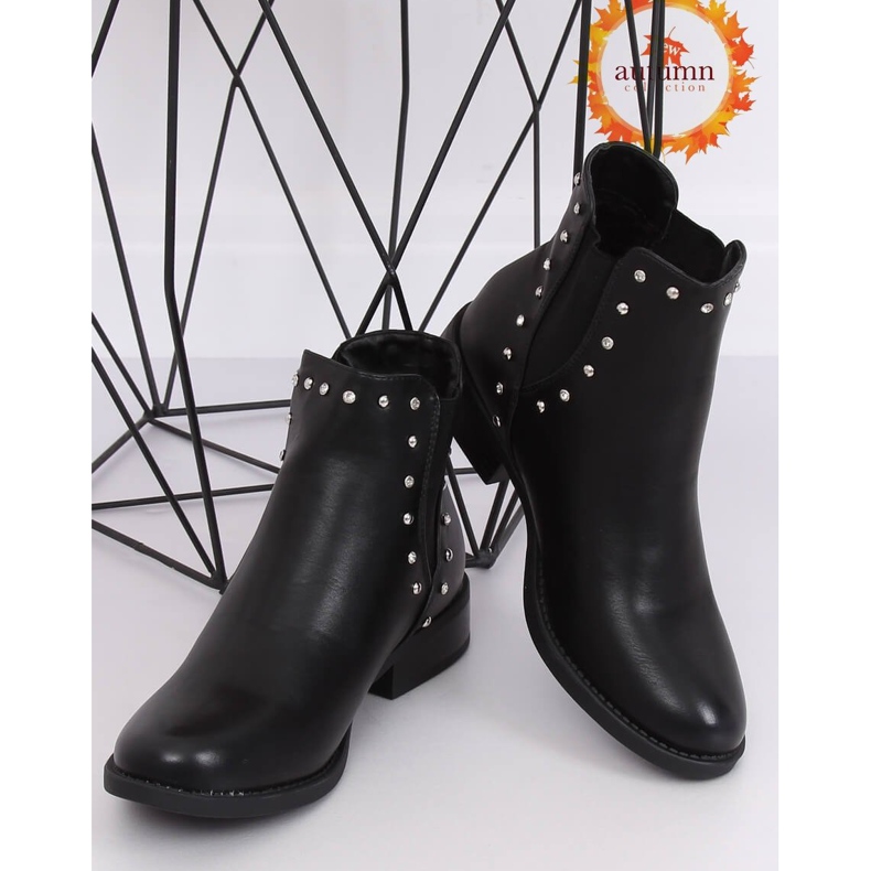 Bottines Chelsea noires à clous noirs HQ927 Noir 1