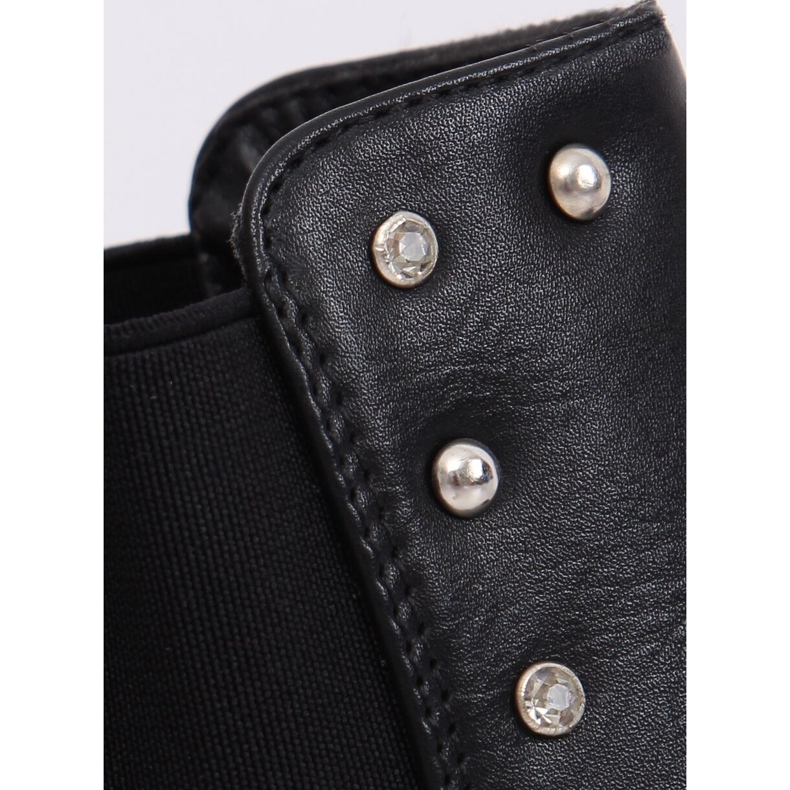 Bottines Chelsea noires à clous noirs HQ927 Noir le noir 2