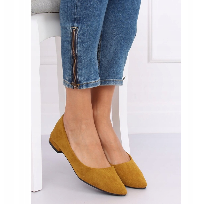 Jaune RC-76 Ballerines jaunes à bouts en amande 2