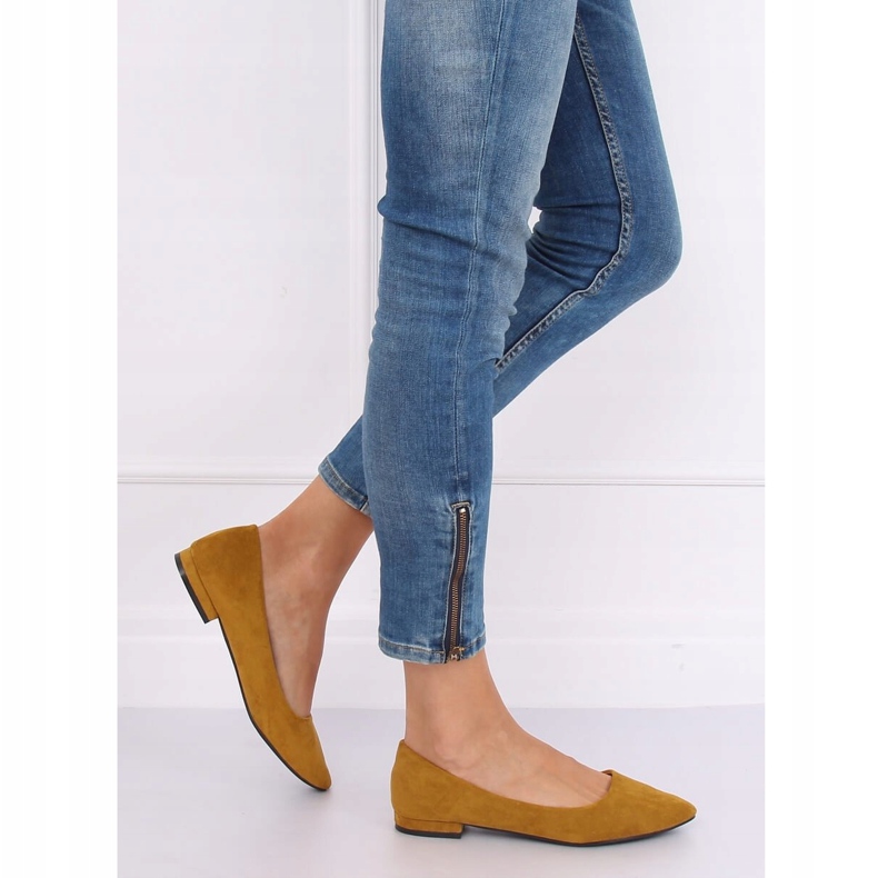 Jaune RC-76 Ballerines jaunes à bouts en amande 1