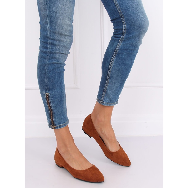 Ballerines avec embouts en amande RC-76 Camel brun 2