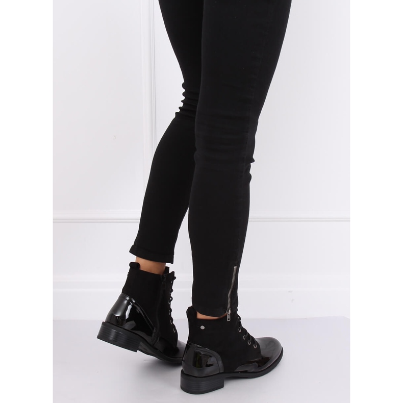 Bottines noires à lacets B0-227 Noir le noir 1