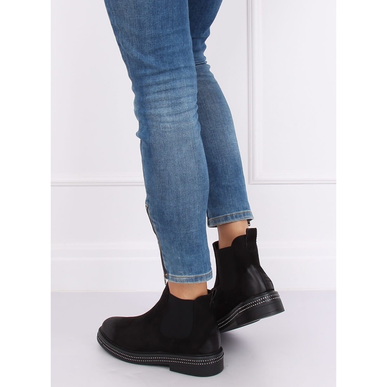 Bottines Chelsea noires pour femmes WY-2842 Noir le noir 1