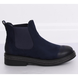 Bottines Chelsea bleu marine pour femme WY-2842 Bleu 2 Bottines Chelsea bleu marine pour femme WY-2842 Bleu 2