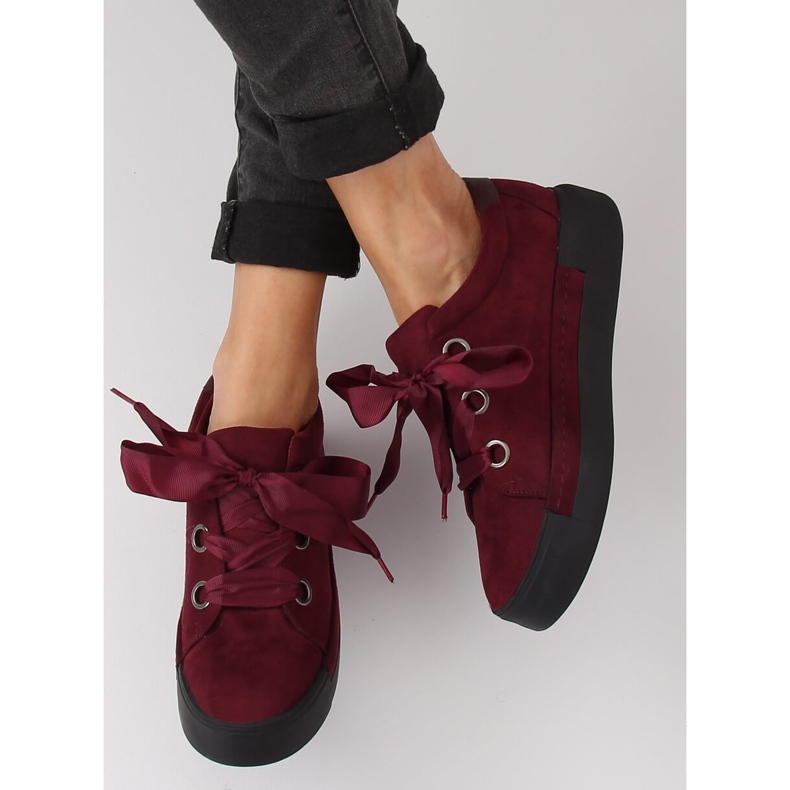 Baskets femme marron 1018 Wine II-GAT rouge 2