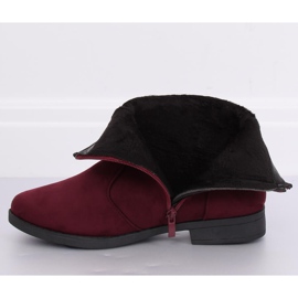 Bottines femme marron en daim MP-53 Rouge 2