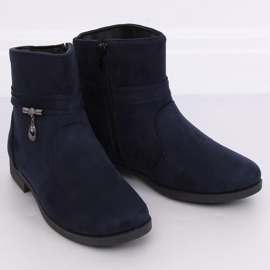 Boots femme en daim bleu marine MP-53 Blue 1