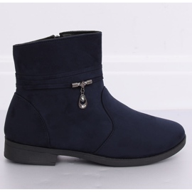 Boots femme en daim bleu marine MP-53 Blue 3