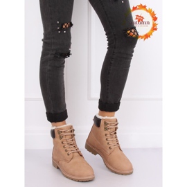 Bottes en bois pour femmes, beige et rose, 1121-PA Rose 1