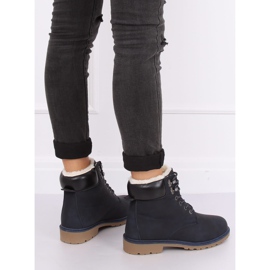 Bottes en bois isolées bleu marine femme 1121-PA DK.BLUE 1