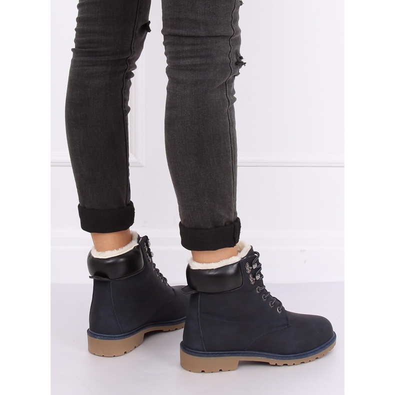 Bottes en bois isolées bleu marine femme 1121-PA DK.BLUE 1