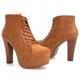 Bottes Unie Sur Talon K764 Camel brun 2