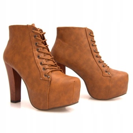 Bottes Unie Sur Talon K764 Camel brun 3