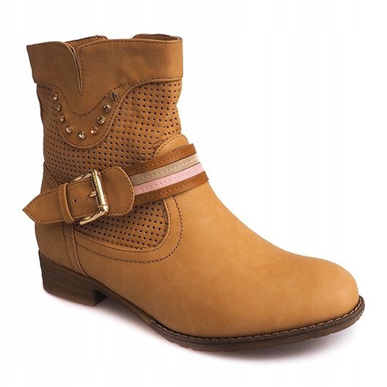 Bottines Ajourées Cowboy HC230 Camel brun 1