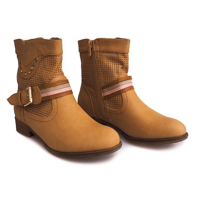 Bottines Ajourées Cowboy HC230 Camel brun 2