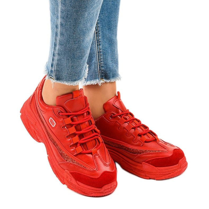 Chaussures de sport femme tendance rouge C3 1
