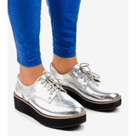 Chaussures à lacets élégantes argentées 2017-1 gris 1 Chaussures à lacets élégantes argentées 2017-1 gris 1