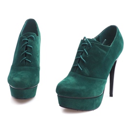 Bottines Elégantes à Talons Hauts 7146 Vert 3