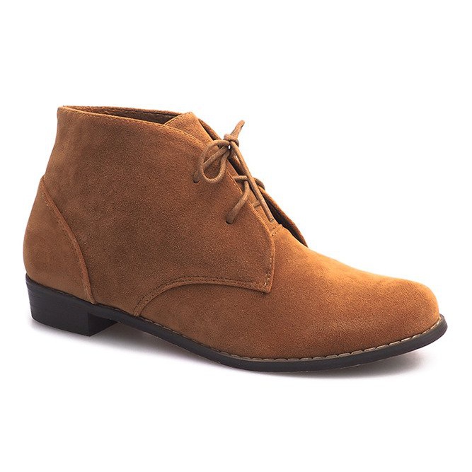 Bottines à lacets A-27 Camel brun 1