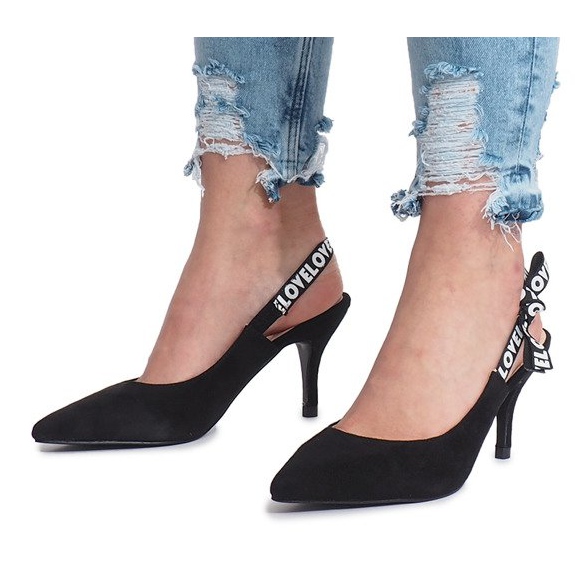 Sandales noires à talons Love Paris le noir 1