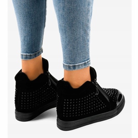 Baskets compensées noires avec fermetures éclair R51-1 le noir 4