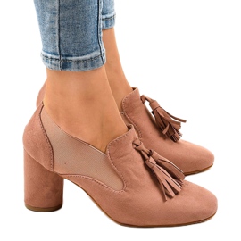 Escarpins en daim rose sur le montant LL-97P 2