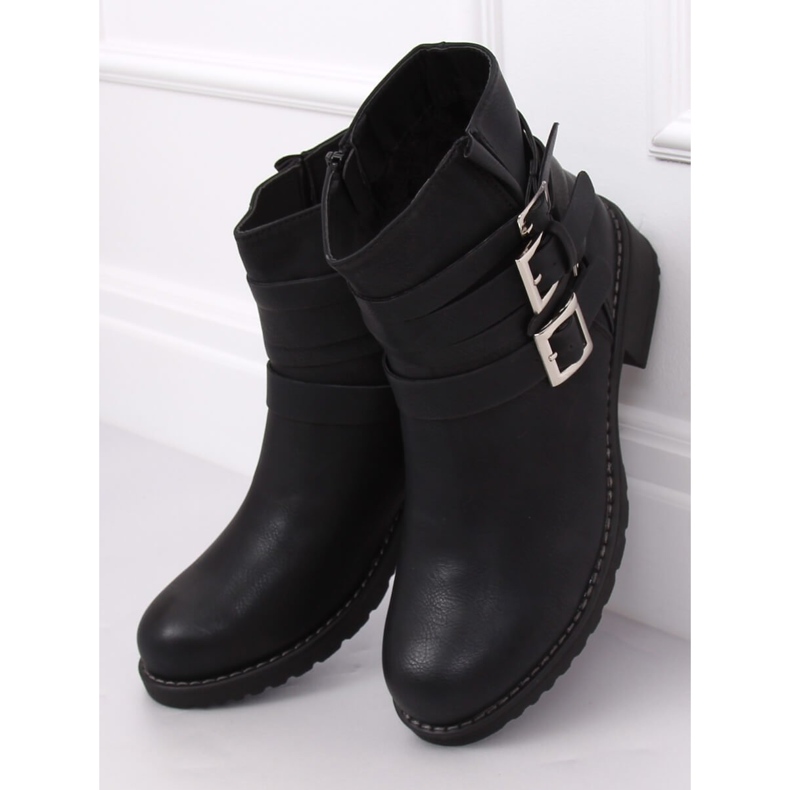 Black Z100 Bottines plates noires pour femmes 1