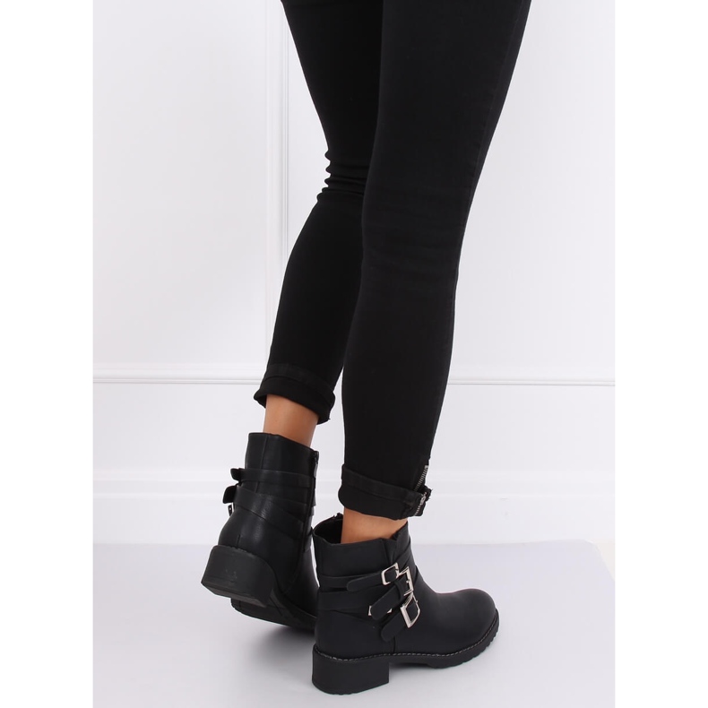 Black Z100 Bottines plates noires pour femmes 2