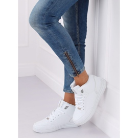 Chaussures de sport montantes blanches et argentées 107-18 BLANC / ARGENT 2