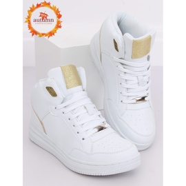 Chaussures de sport montantes blanches et dorées 107-18 BLANC / OR 1 Chaussures de sport montantes blanches et dorées 107-18 BLANC / OR 1