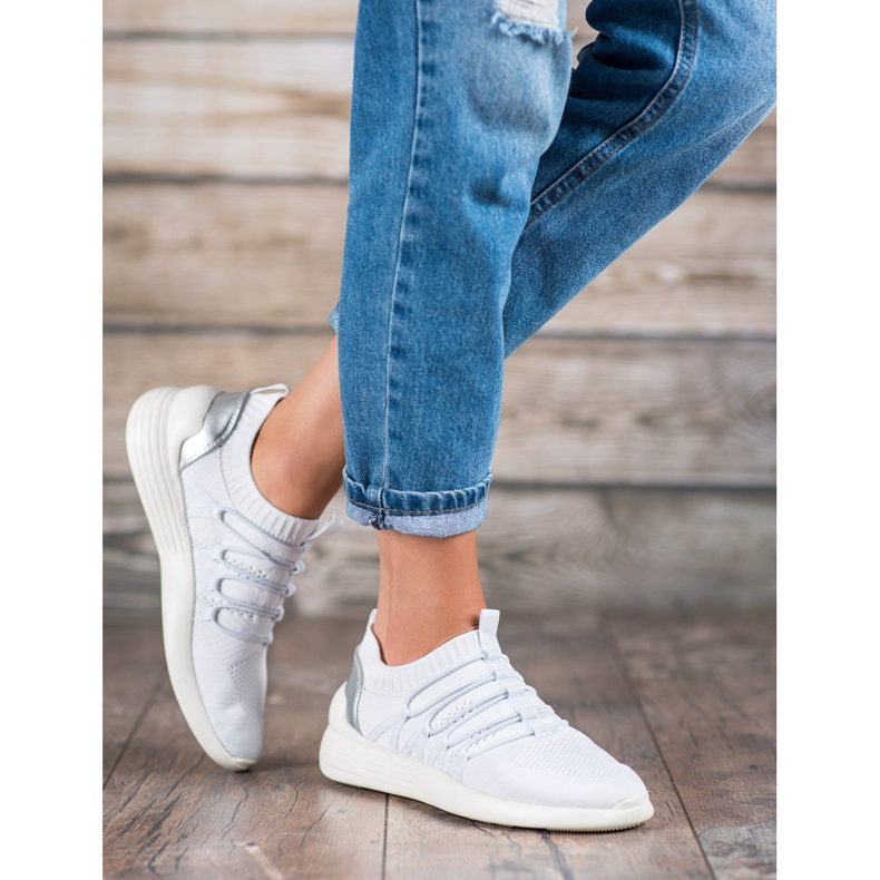 Kylie Chaussures de sport à enfiler en textile blanc 1