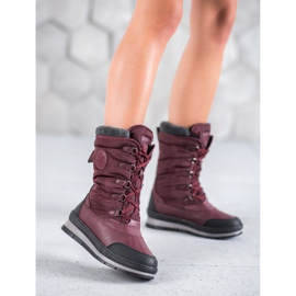 Mckeylor Bottes de neige bordeaux à la mode rouge 1