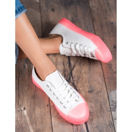Jumex Baskets à la mode pour femmes blanche rose 1 Jumex Baskets à la mode pour femmes blanche rose 1