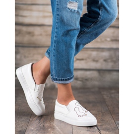 J. Star Slipons Avec Strass blanche 1 J. Star Slipons Avec Strass blanche 1