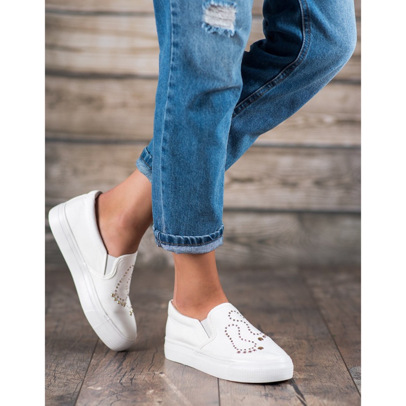 J. Star Slipons Avec Strass blanche 1 J. Star Slipons Avec Strass blanche 1